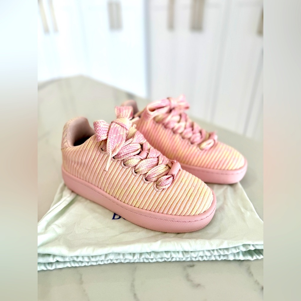 Burberry Box Knit Check Low Top Sneakers